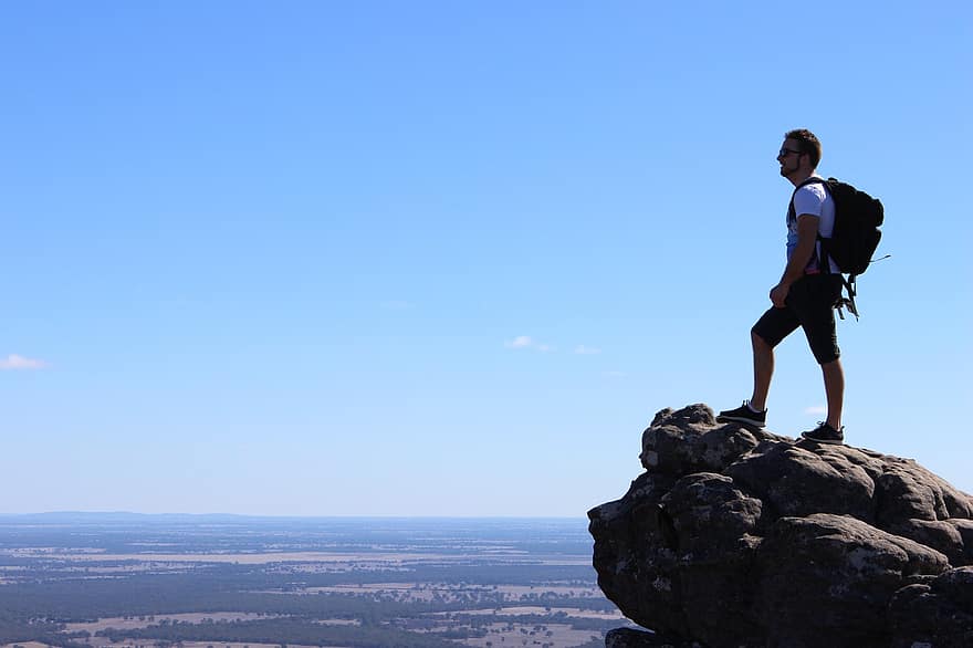 backpack, scenic, hiking, nature, mountain, backpacker, rock ...