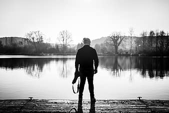 minimal, person, lake, reflect, me, alone, solo, grapher, work, job, lens